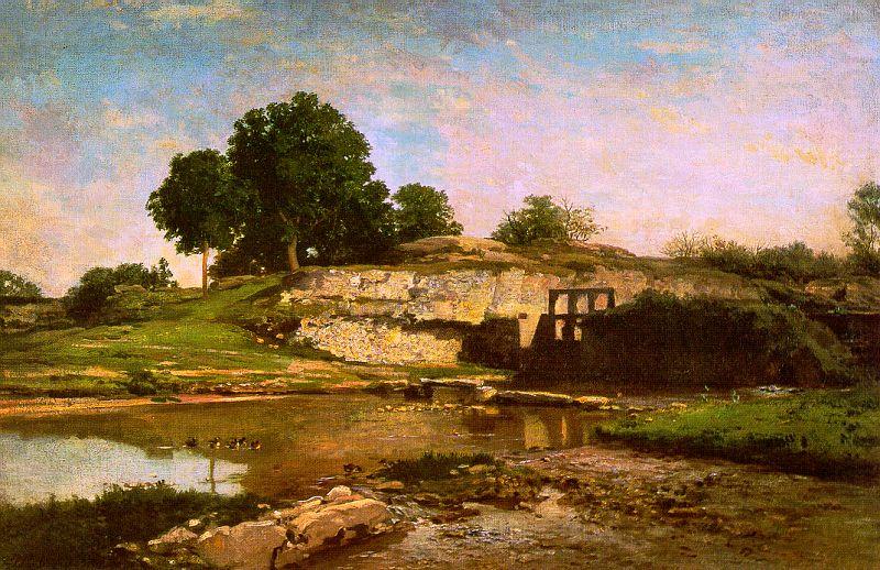 Charles Francois Daubigny The Flood Gate at Optevoz china oil painting image